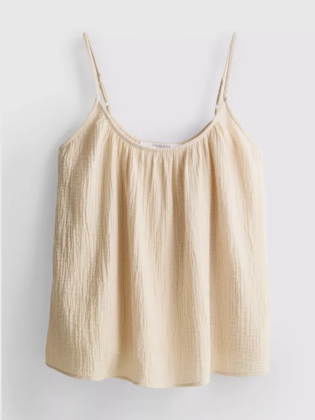 Camisola de alças em algodão puro