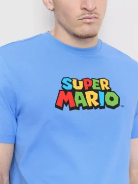 Camisola de algodão com estampado do Super Mario