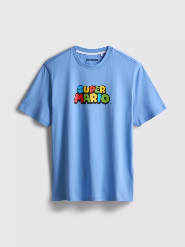 Camisola de algodão com estampado do Super Mario
