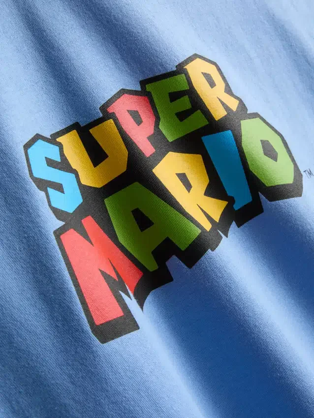 Camisola de algodão com estampado do Super Mario