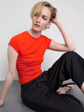 Camisola de algodão com estampado floral