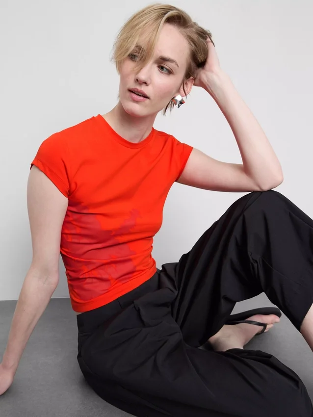 Camisola de algodão com estampado floral
