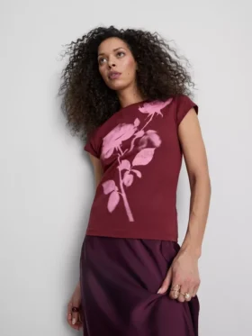 Camisola de algodão com estampado floral