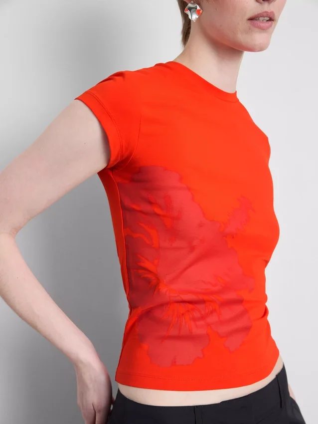 Camisola de algodão com estampado floral