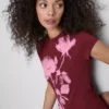 Camisola de algodão com estampado floral