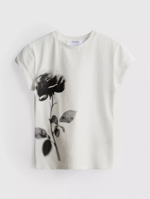 Camisola de algodão com estampado floral