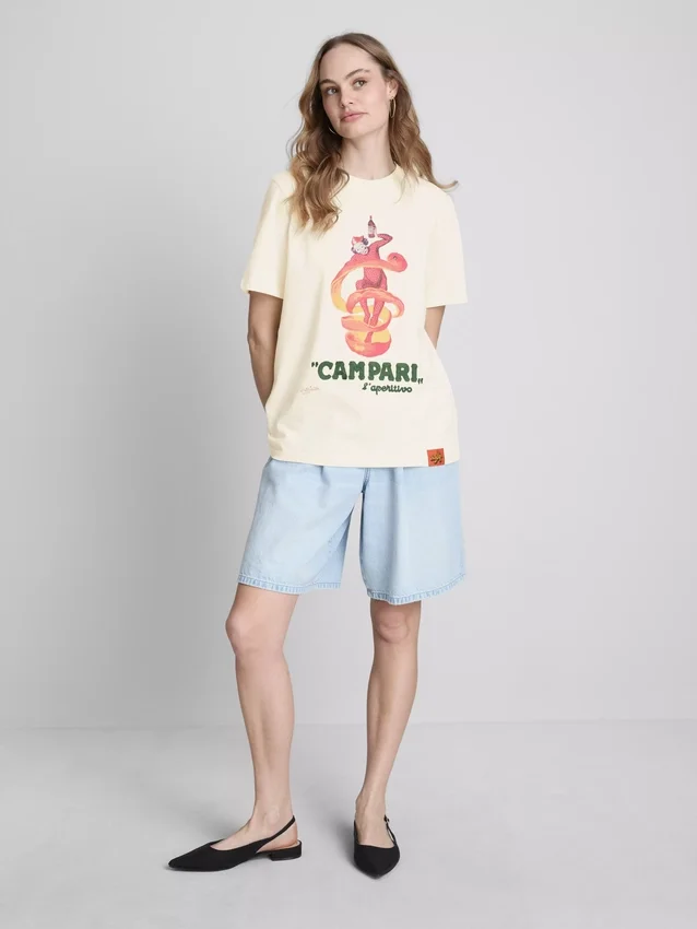 Camisola de algodão com gola redonda Campari