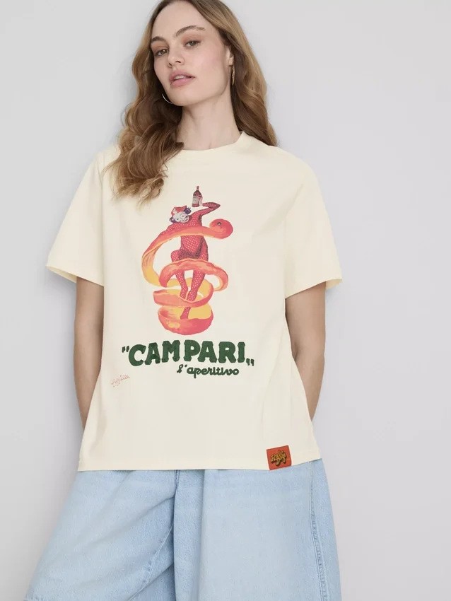 Camisola de algodão com gola redonda Campari