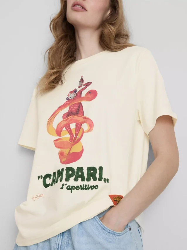 Camisola de algodão com gola redonda Campari