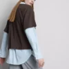 Camisola de algodão com gola redonda e corte largo
