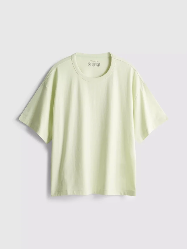 Camisola de algodão com gola redonda e corte largo