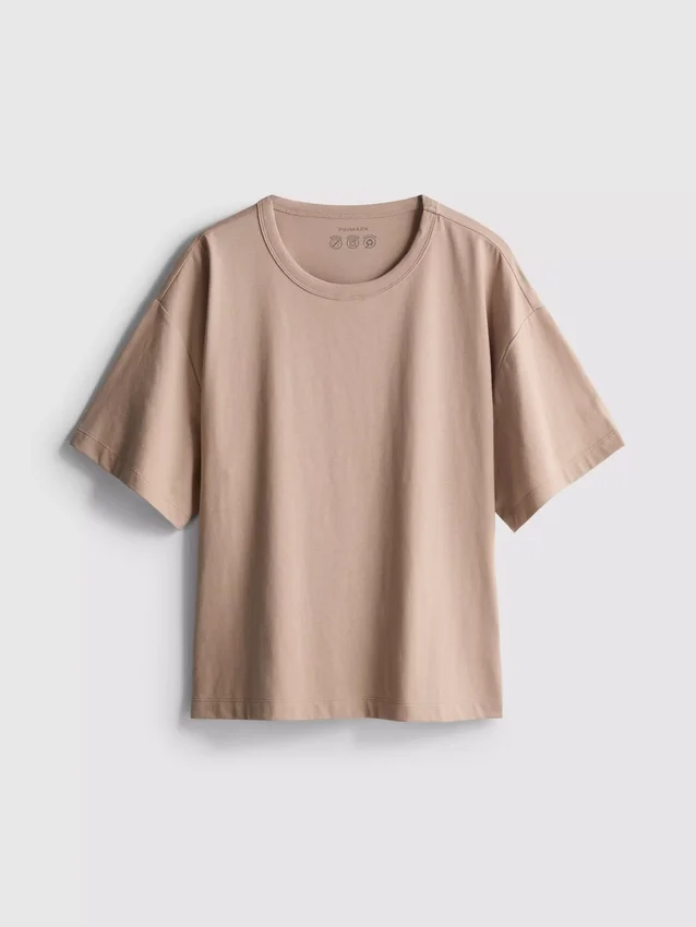Camisola de algodão com gola redonda e corte largo