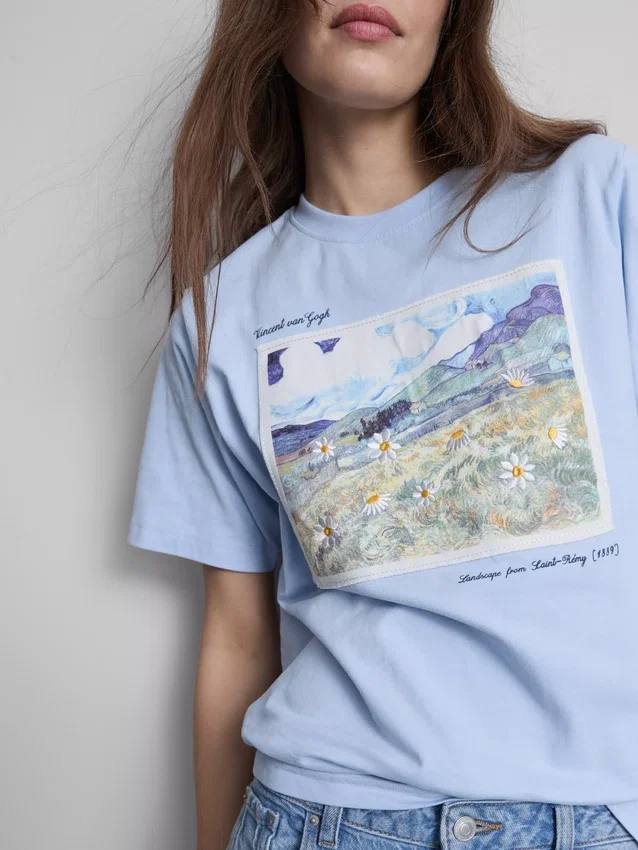 Camisola de algodão com paisagem de Vincent van Gogh