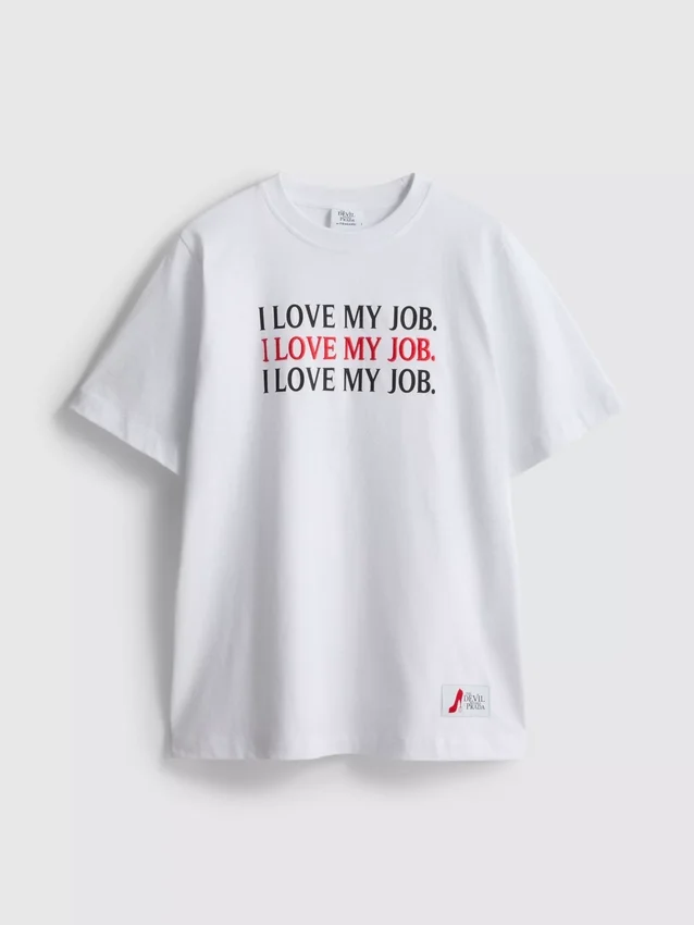 Camisola de algodão com slogan «O Diabo Veste Prada»
