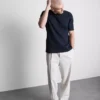 Camisola de algodão de corte descontraído