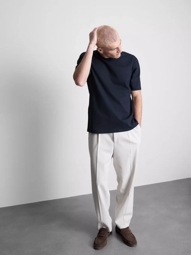 Camisola de algodão de corte descontraído