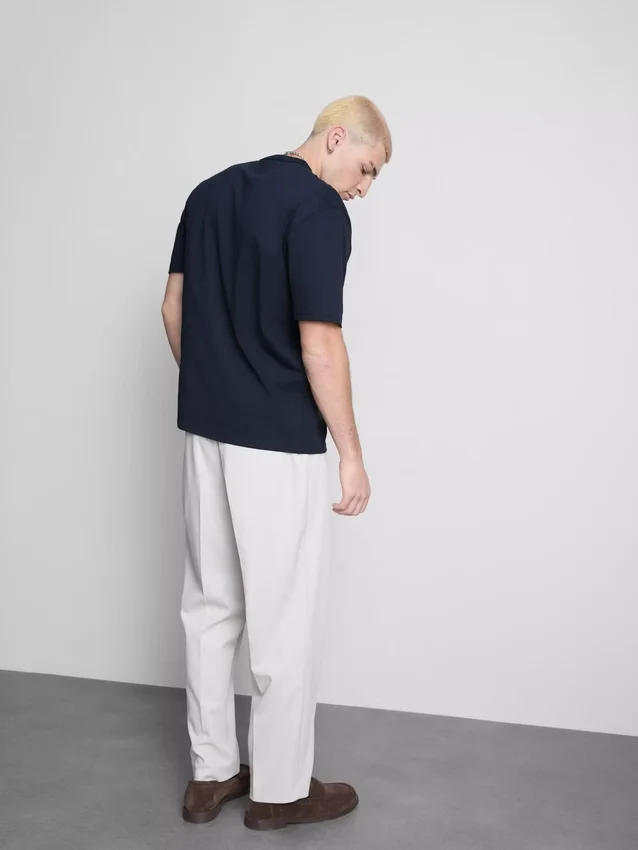 Camisola de algodão de corte descontraído