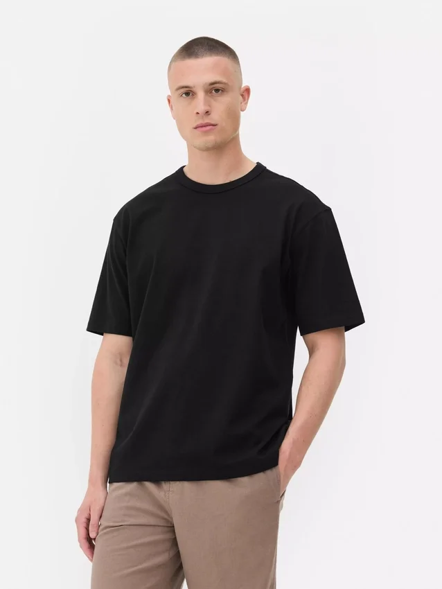 Camisola de algodão de corte descontraído com gola reforçada