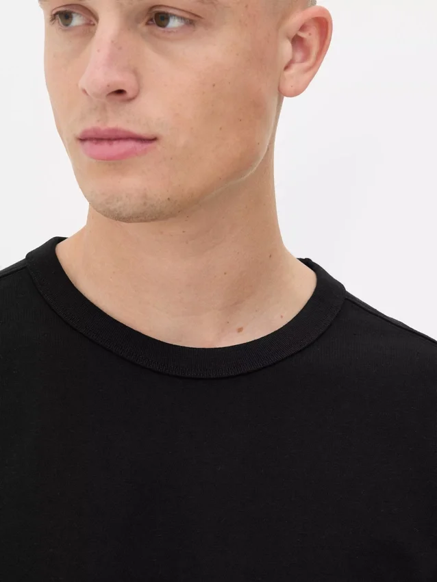 Camisola de algodão de corte descontraído com gola reforçada