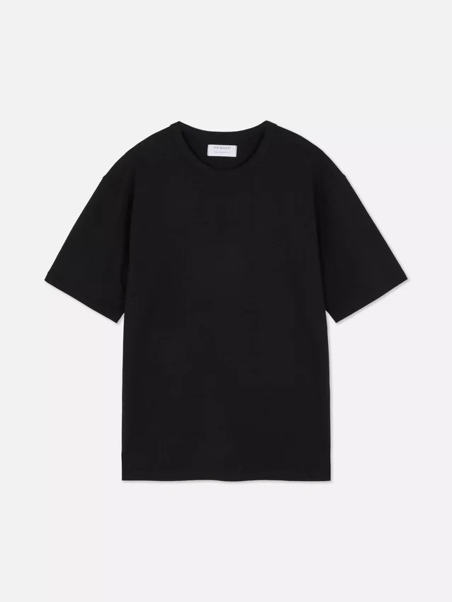 Camisola de algodão de corte descontraído com gola reforçada