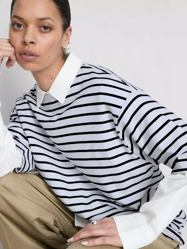 Camisola de algodão oversized essencial