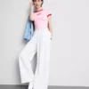 Camisola de bebé em algodão estampado com gola em anel