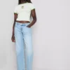 Camisola de bebé em algodão estampado com gola em anel