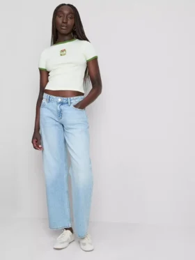 Camisola de bebé em algodão estampado com gola em anel