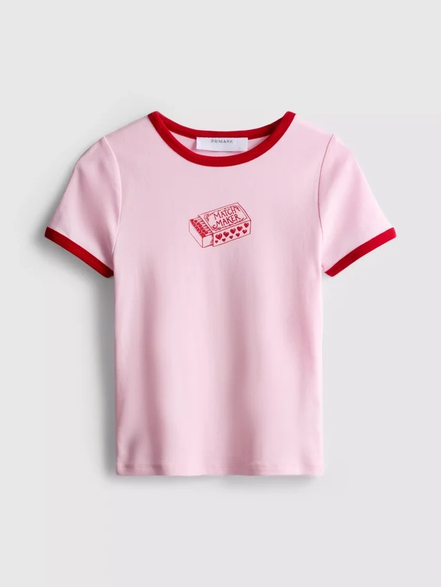 Camisola de bebé em algodão estampado com gola em anel