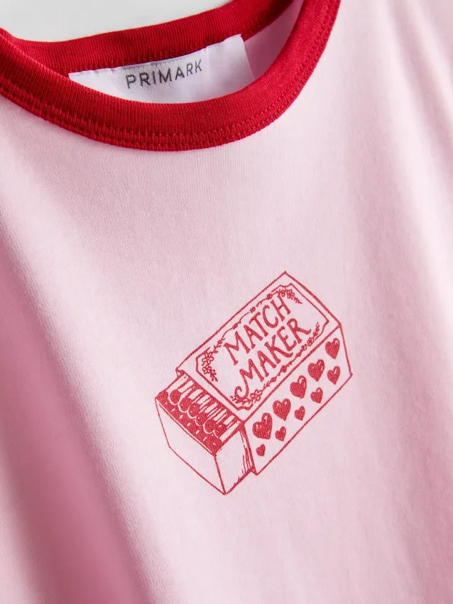 Camisola de bebé em algodão estampado com gola em anel