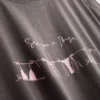 Camisola de calções de manga curta com estampado em algodão