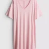 Camisola de dormir com decote em V, rica em modal
