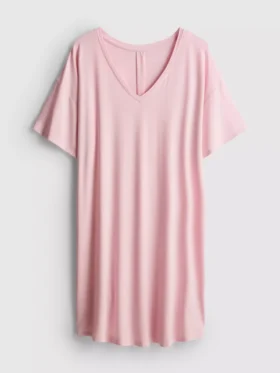 Camisola de dormir com decote em V, rica em modal