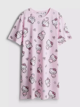 Camisola de dormir em algodão com estampado da Hello Kitty