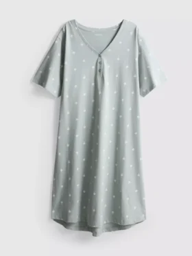 Camisola de dormir em algodão estampado