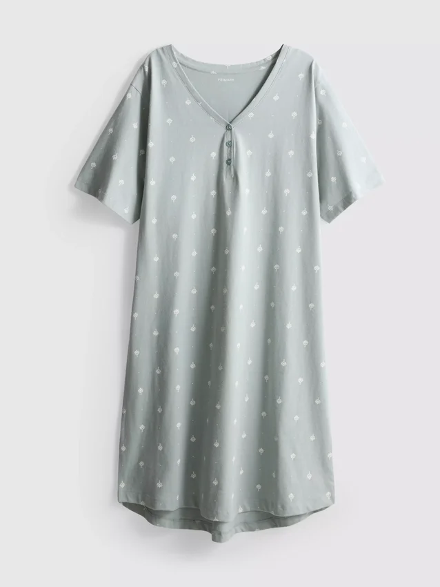 Camisola de dormir em algodão estampado