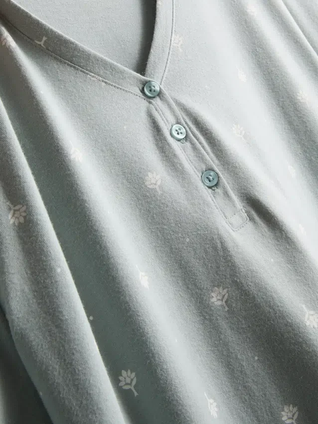 Camisola de dormir em algodão estampado