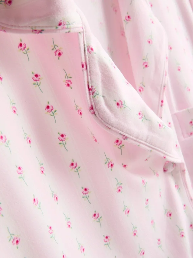 Camisola de dormir estilo boyfriend com padrão floral