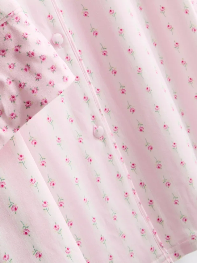 Camisola de dormir estilo boyfriend com padrão floral