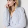Camisola de dormir oversized estilo «boyfriend» às riscas