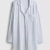 Camisola de dormir oversized estilo «boyfriend» às riscas
