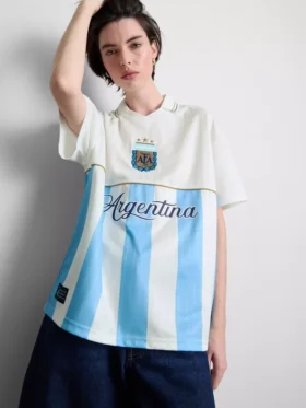 Camisola de futebol argentina com gola