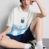 Camisola de futebol argentina com gola