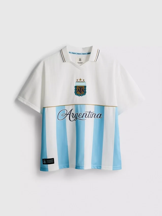 Camisola de futebol argentina com gola
