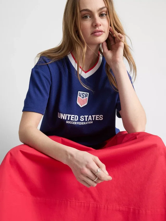Camisola de futebol em algodão da Federação de Futebol dos EUA