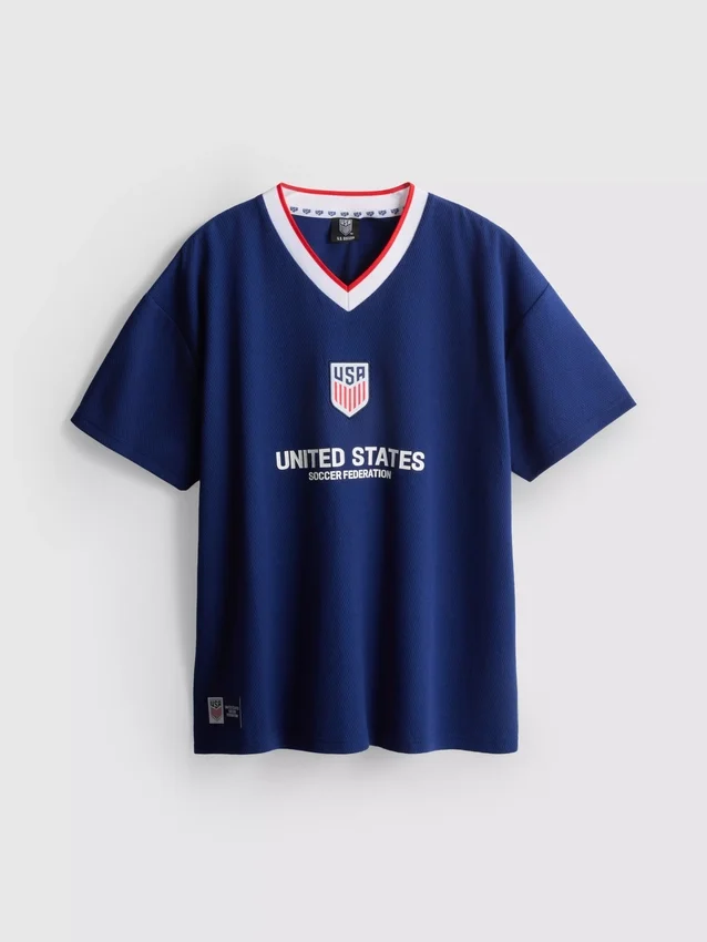 Camisola de futebol em algodão da Federação de Futebol dos EUA