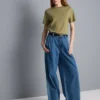 Camisola de gola redonda em algodão de alta qualidade