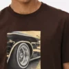 Camisola de manga curta com estampado de jante de carro