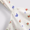 Camisola de pijama com padrão de borboletas em malha canelada