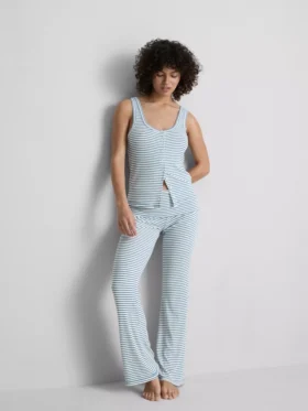 Camisola de pijama com riscas caneladas «Love to Lounge»